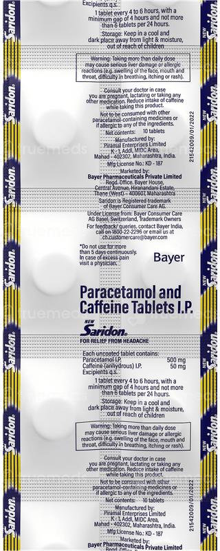 Saridon Tablet 10