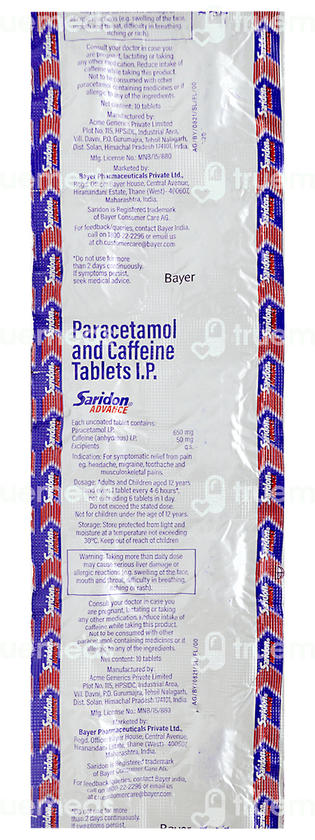 Saridon Advance Tablet 10