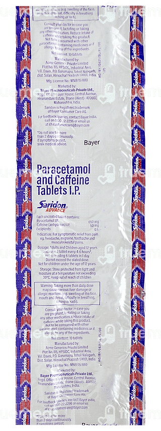 Saridon Advance Tablet 10