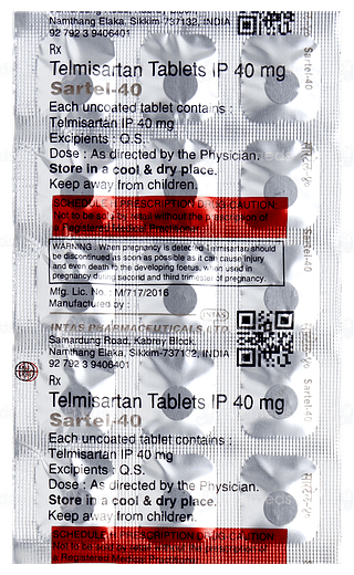 Sartel 40 Tablet 15