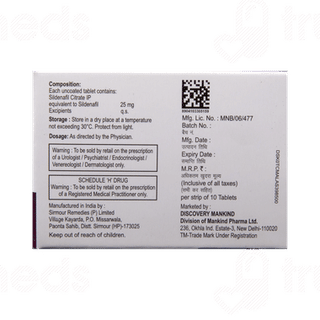 Sildaprep 25 MG Tablet 10