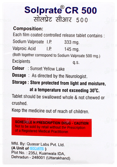 Solprate Cr 500 Tablet 10 Solprate Cr 500 Tablet 10
