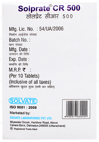 Solprate Cr 500 Tablet 10