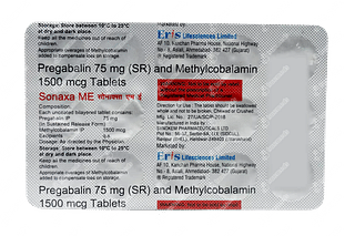 Sonaxa Me 75 Mg/1500mcg Tablet Sr 15