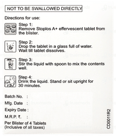 Stoplos A+ Lemon Flavour Sugar Free Effervescent Tablet 4