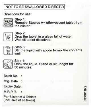 Stoplos A+ Lemon Flavour Sugar Free Effervescent Tablet 4