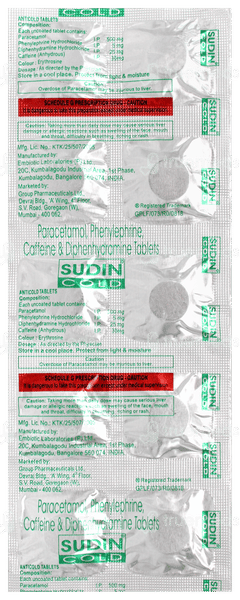 Sudin Cold Tablet 10