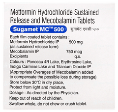 Sugamet Mc 500 Tablet 10 Sugamet Mc 500 Tablet 10