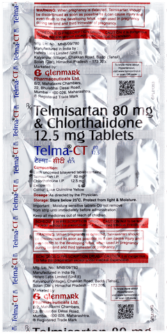 Telma Ct 80/12.5 Tablet 15 Telma Ct 80/12.5 Tablet 15