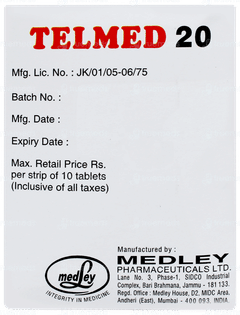 Telmed 20 Tablet 10 Telmed 20 Tablet 10