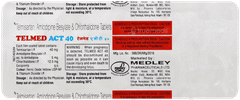 Telmed Act 40 Tablet 10 Telmed Act 40 Tablet 10