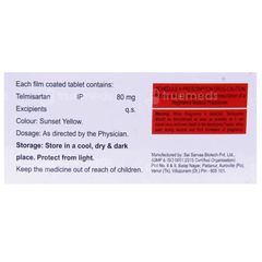 Telmifine 80 Mg Tablet 10 Telmifine 80 Mg Tablet 10
