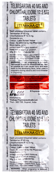 Telmikaa Ct Tablet 10 Telmikaa Ct Tablet 10