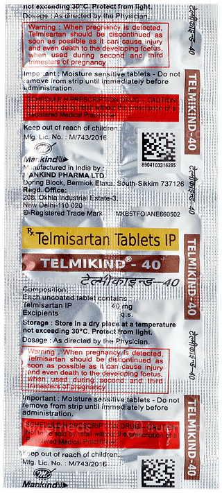 Telmikind 40 Tablet 10