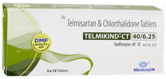 Telmikind Ct 40/6.25 Tablet 10 Telmikind Ct 40/6.25 Tablet 10