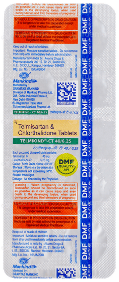 Telmikind Ct 40/6.25 Tablet 10 Telmikind Ct 40/6.25 Tablet 10