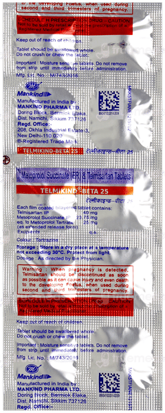 Telmikind Beta 25 Tablet 10