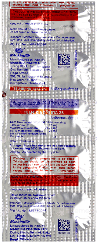 Telmikind Beta 25 Tablet 10