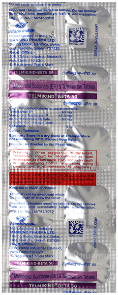 Telmikind Beta 50 Tablet 10 Telmikind Beta 50 Tablet 10