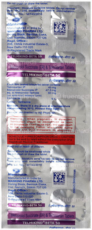 Telmikind Beta 50 Tablet 10