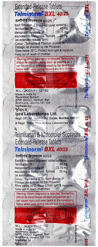 Telminorm Bxl 40/25 Tablet 10
