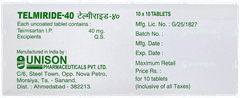 Telmiride 40 Tablet 10
