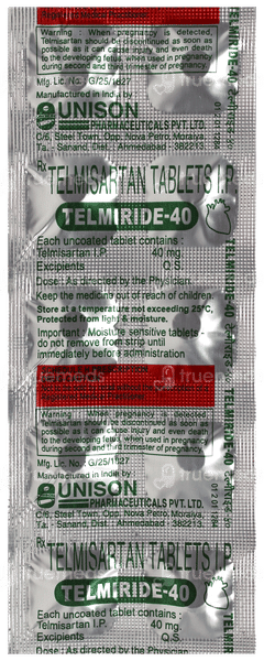 Telmiride 40 Tablet 10 Telmiride 40 Tablet 10