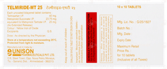 Telmiride Mt 25 Tablet 10 Telmiride Mt 25 Tablet 10