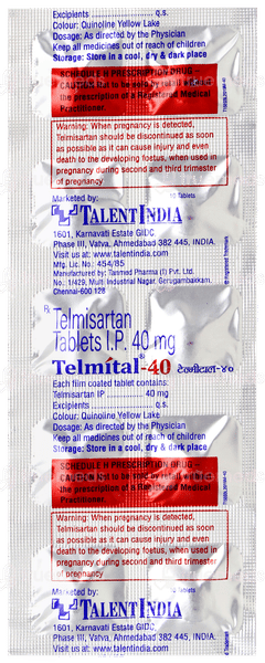 Telmital 40 Tablet 10 Telmital 40 Tablet 10
