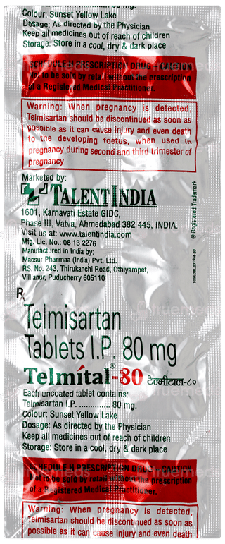Telmital 80 Tablet 10