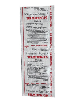 Telmiten 20 Mg Tablet 10