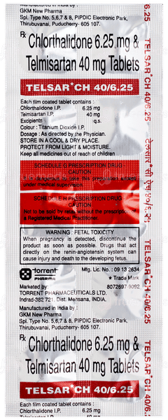 Telsar Ch 40/6.25 Tablet 10 Telsar Ch 40/6.25 Tablet 10