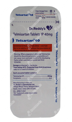 Telsartan 40 Tablet 14 Telsartan 40 Tablet 14