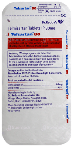Telsartan 80 Tablet 14 Telsartan 80 Tablet 14