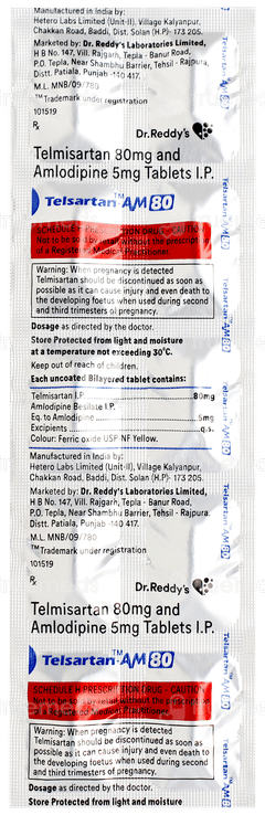 Telsartan Am 80 Tablet 10 Telsartan Am 80 Tablet 10