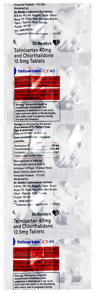 Telsartan Ct 40 Tablet 10