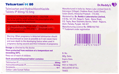 Telsartan H 80 Tablet 14 Telsartan H 80 Tablet 14
