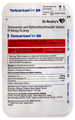 Telsartan H 80 Tablet 14 Telsartan H 80 Tablet 14