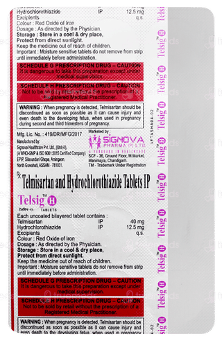 Telsig H 40mg Tablet 15