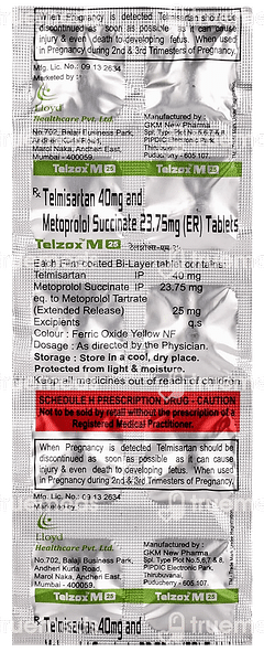 Telzox M 25 Tablet 10