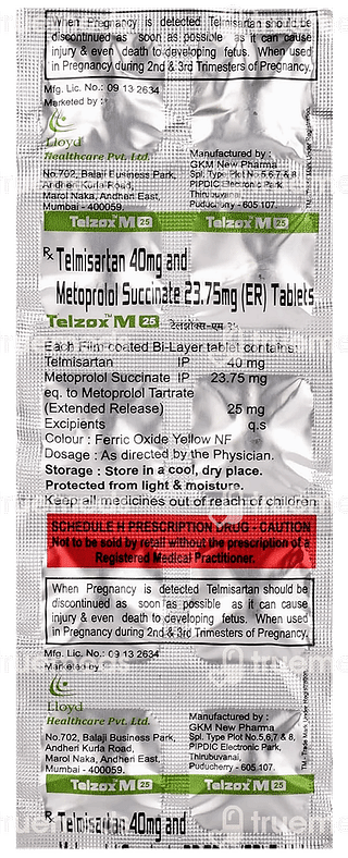 Telzox M 25 Tablet 10