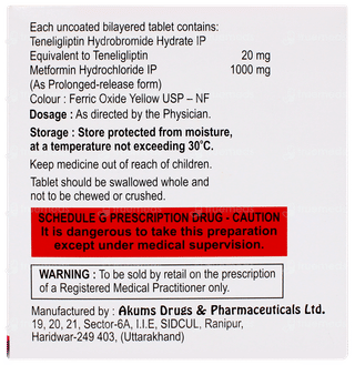 Teneliglip M 1000 Tablet 10