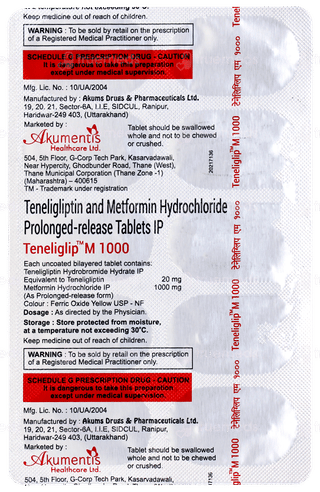 Teneliglip M 1000 Tablet 10