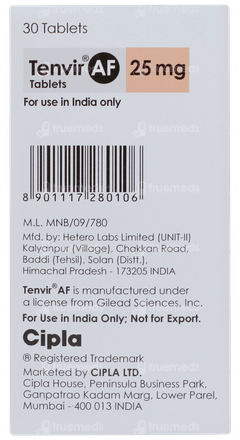 Tenvir Af 25mg Tablet 30 Tenvir Af 25mg Tablet 30