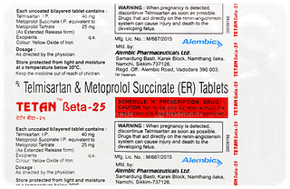 Tetan Beta 25 Tablet 15