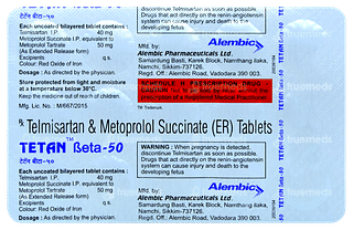Tetan Beta 50 Tablet 15