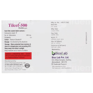 Tilcef 500 Mg Tablet 10