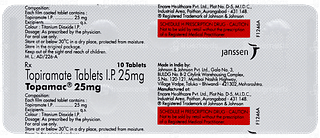 Topamac 25mg Tablet 10