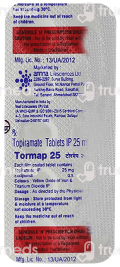 Tormap 25 Tablet 10 Tormap 25 Tablet 10