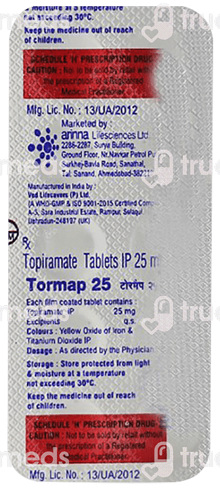 Tormap 25 MG Tablet 10